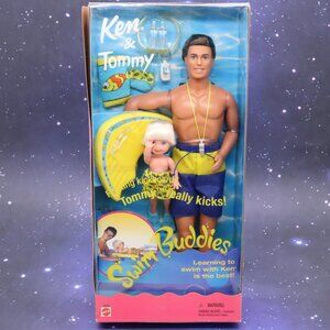 KEN & TOMMY ~ Swim Buddies ~ Barbie Mattel 1999 NEW NRFB ~ Tommy Really Kicks!